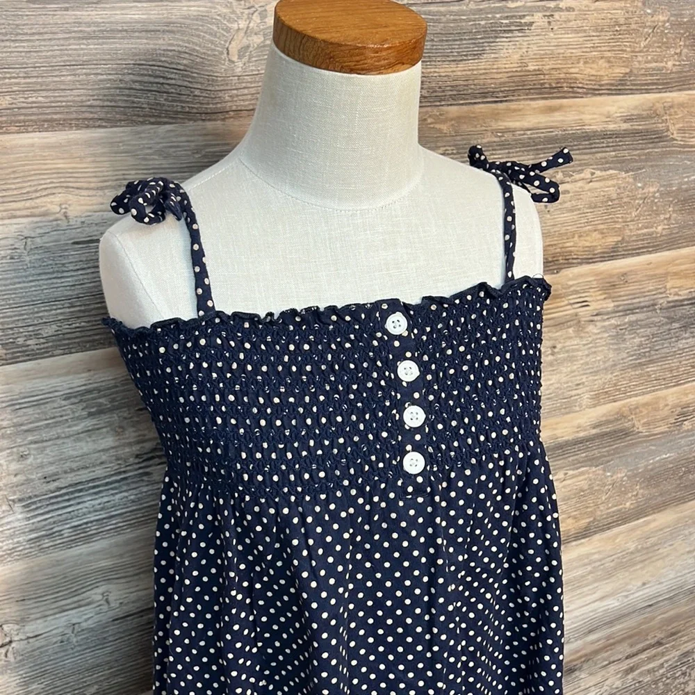 Oshkosh Girls Navy Polka Dot Tank Dress